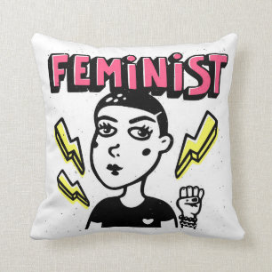 Cojín Decorativo Chica de arte pop feminista