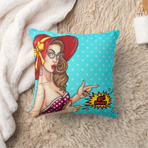 Cojín Decorativo Chica de arte pop Ilustracion decorativo Ththallow