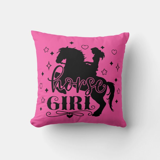 Cojín Decorativo Chica de caballos (Anverso)