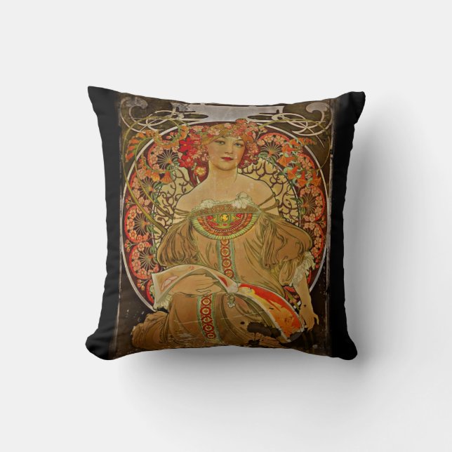 Cojín Decorativo Chica de champán c1897 (Anverso)