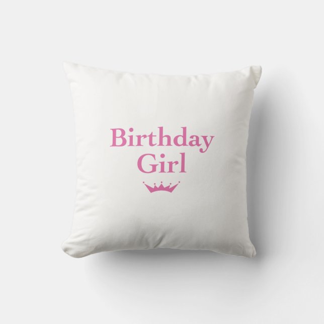 Cojín Decorativo Chica de cumpleaños (Anverso)