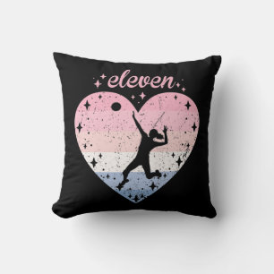 Cojín Decorativo Chica de cumpleaños de voleibol lindo de un año