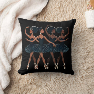 Cojín Decorativo Chica de danza ballet afroamericana negra