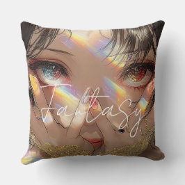 Cojín Decorativo Chica de Fantasía Estética / Oscura