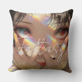 Cojín Decorativo Chica de Fantasía Estética / Oscura
