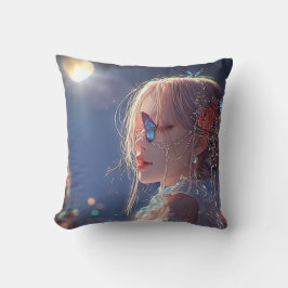 Cojín Decorativo Chica de Fantasía Estética / Oscura