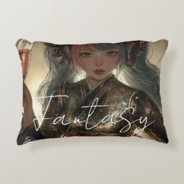 Cojín Decorativo Chica de Fantasía Estética / Oscura