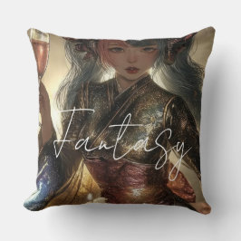 Cojín Decorativo Chica de Fantasía Estética / Oscura