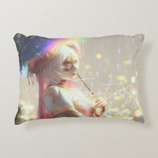 Cojín Decorativo Chica de Fantasía Misteriosa - Estética de Arte Oc