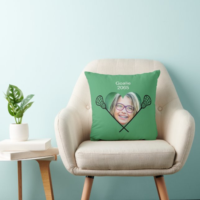 Cojín Decorativo Chica de foto de lacrosse (Silla)
