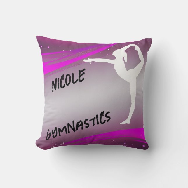 Cojín Decorativo Chica de gimnasia personalizada (Anverso)