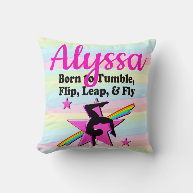 COJÍN DECORATIVO CHICA DE GIMNASTICA DE LA REINA DE TUMBLING (Anverso)