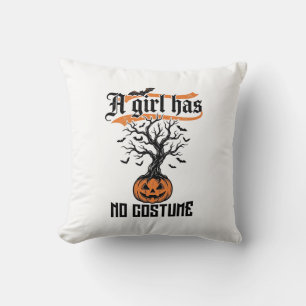 Cojín Decorativo Chica de Halloween sin disfraz calabaza vintage_1