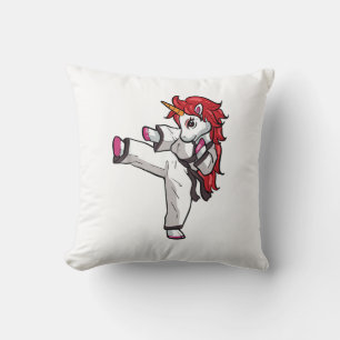 Cojín Decorativo Chica de Karate Unicornio Taekwondo Jiu Jitsu MMA