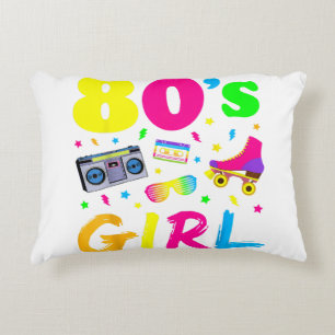 Cojín Decorativo Chica de los 80 Cumpleaños Disfraz de Fiesta Ropa