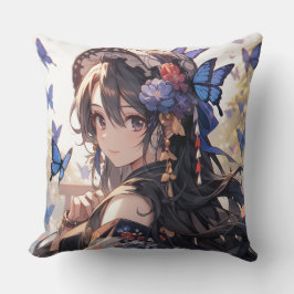 Cojín Decorativo Chica de mariposa