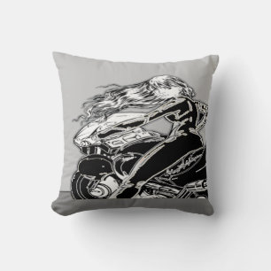 Cojín Decorativo Chica de motociclismo Pillow