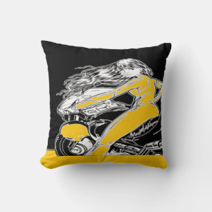 Cojín Decorativo Chica de motociclismo Pillow