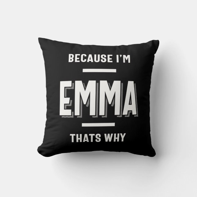 Cojín Decorativo Chica de mujeres personalizadas con nombre de Emma (Anverso)