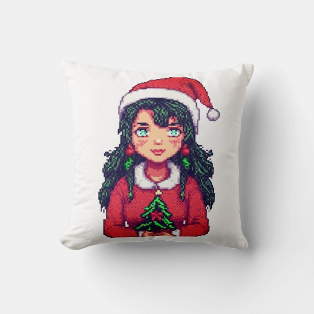 Cojín Decorativo chica de navidades (Anverso)