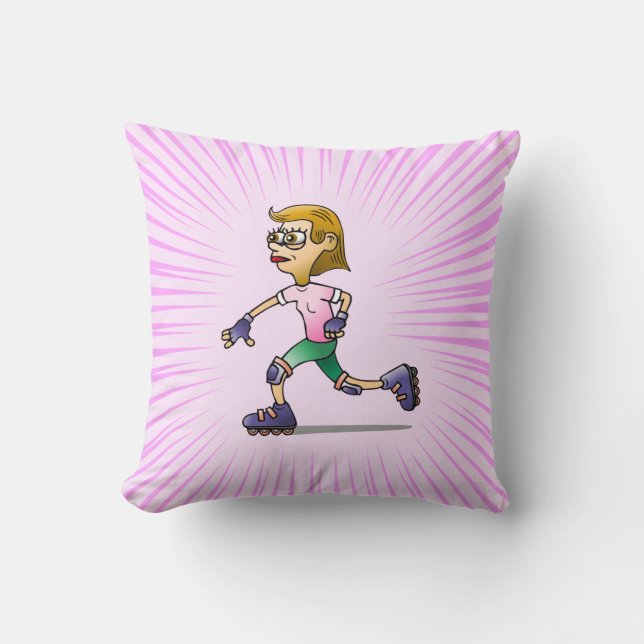 Cojín Decorativo Chica de patinaje sobre ruedas (Anverso)