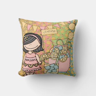 Cojín Decorativo Chica de pelo negro personalizado Lemonade Pillow