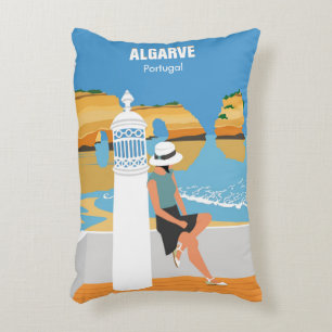 Cojín Decorativo Chica de playa de Algarve estilo vintage