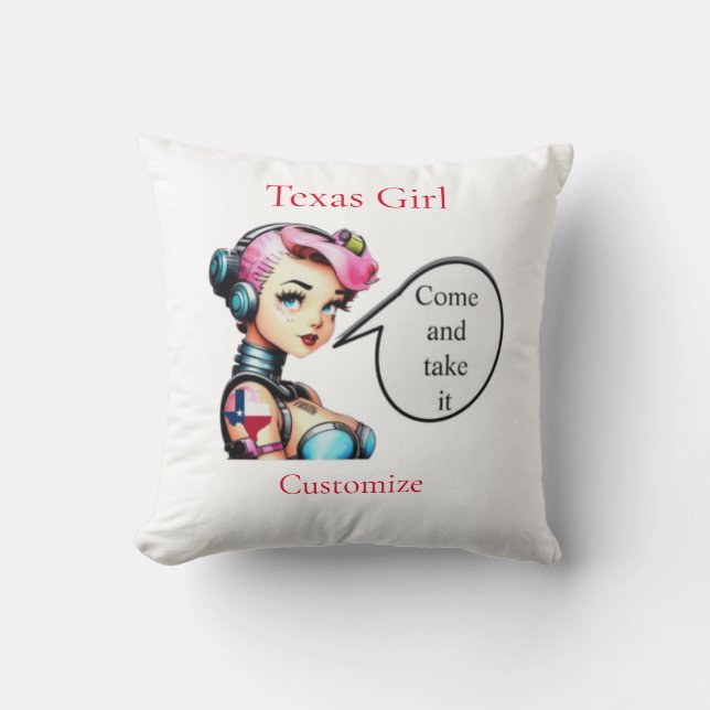 Cojín Decorativo Chica de Texas Thunder_Cove (Anverso)