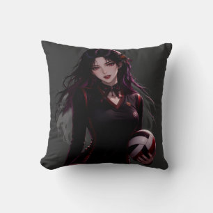Cojín Decorativo Chica de voleibol de anime - Edición de Halloween