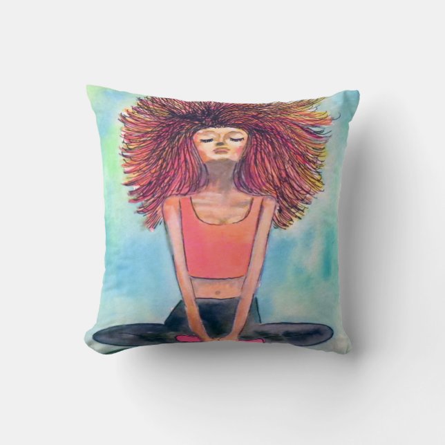 Cojín Decorativo Chica de yoga Serenity Art Pillow (Anverso)