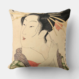 Cojín Decorativo Chica del japonés de Ukiyo-e