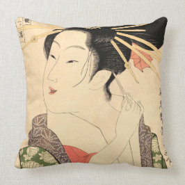 Cojín Decorativo Chica del japonés de Ukiyo-e