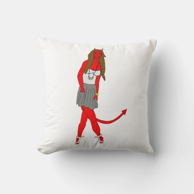 Cojín Decorativo chica diablo (Anverso)