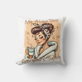 Cojín Decorativo Chica divertida de la hora del café en la mañana