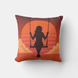 Cojín Decorativo Chica Dreamy Silhouette - Moody Aesthetic Art