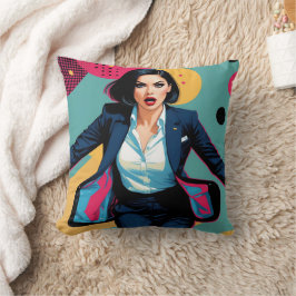 Cojín Decorativo Chica elegante cyberpunk Pop Art