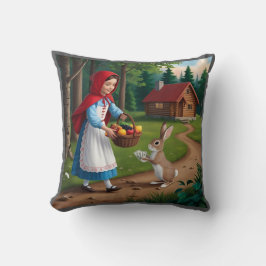 Cojín Decorativo Chica en Redhood con Bunny