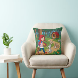 Cojín Decorativo Chica en Redhood con Bunny