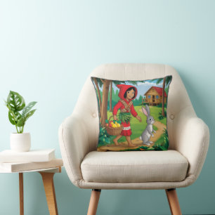 Cojín Decorativo Chica en Redhood con Bunny