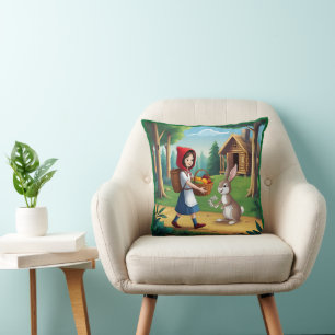 Cojín Decorativo Chica en Redhood con Bunny