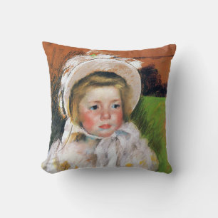 Cojín Decorativo Chica en un bonnet blanco, Mary Cassatt