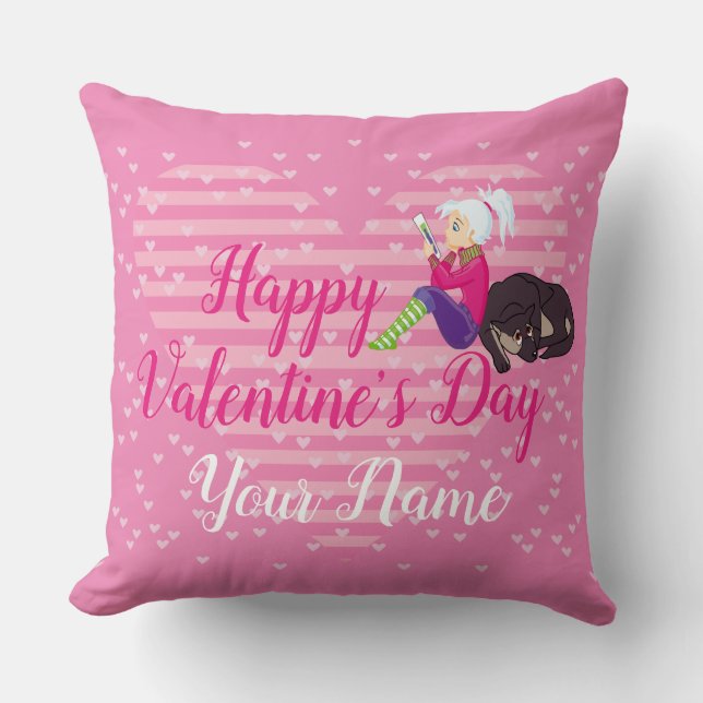Cojín Decorativo Chica enamorada  (Anverso)