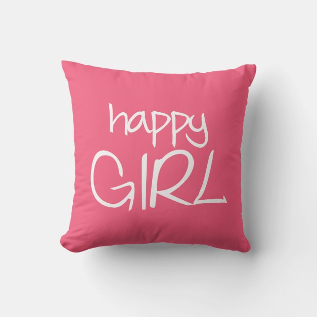 Cojín Decorativo Chica feliz (Anverso)