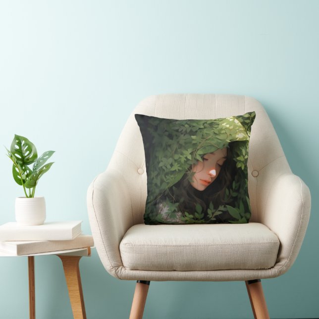 Cojín Decorativo Chica forestal durmiente Anime (Silla)