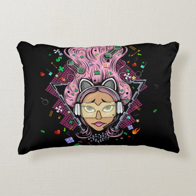 Cojín Decorativo Chica Gamer (Anverso)