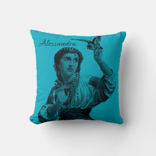 Cojín Decorativo Chica gitano vintage Taupe