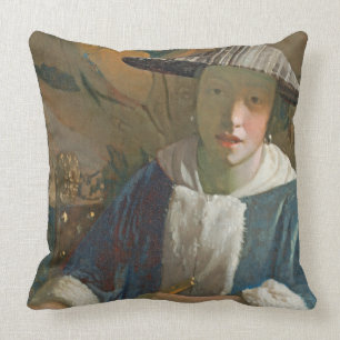 Cojín Decorativo Chica joven con una flauta, c.1665-70