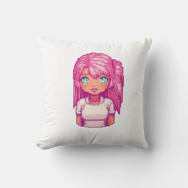 Cojín Decorativo Chica linda rosa (Anverso)