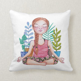 Cojín Decorativo Chica Mediador Con Plantas