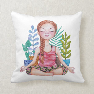 Cojín Decorativo Chica Mediador Con Plantas